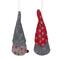 Santa Gnomes Christmas Ornaments - 4.25" - Gray and Red - Set of 2